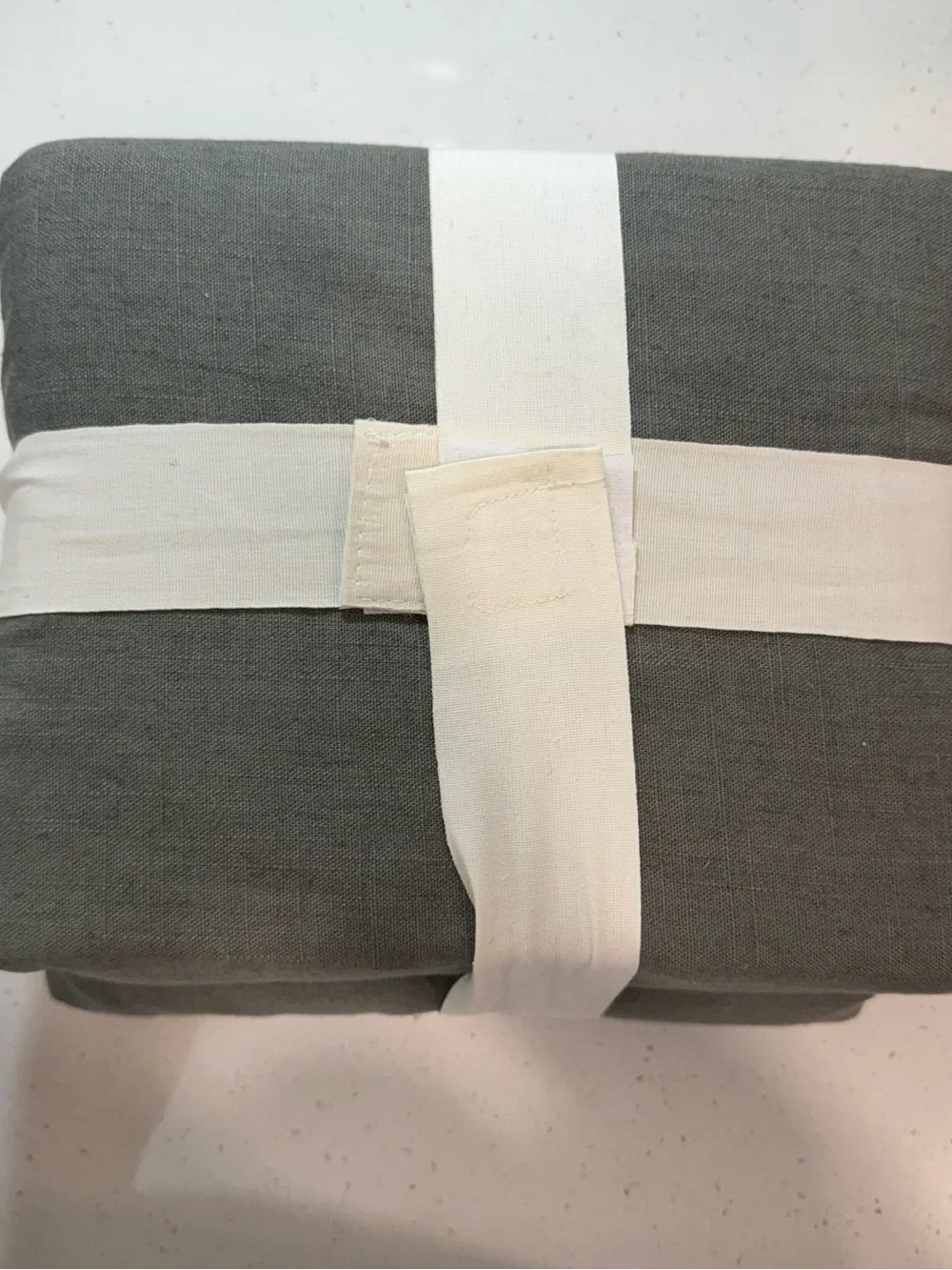 Casaluna Olive Green heavyweight rayon linen duvet set full/queen